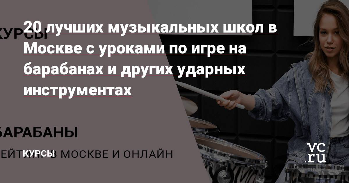 20 лучших музыкальных школ в Москве с уроками по игре на барабанах и других  ударных инструментах — Курсы на vc.ru