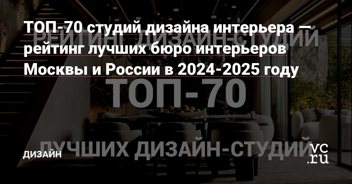 Топ 50 студий дизайна интерьера в Москве